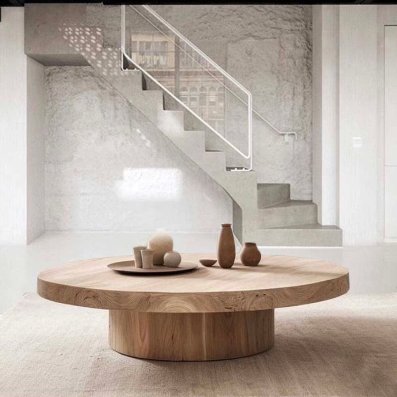 22 GRADOS DECORACION - Mesa de Centro Fuego en Roble Natural diametro 100cm