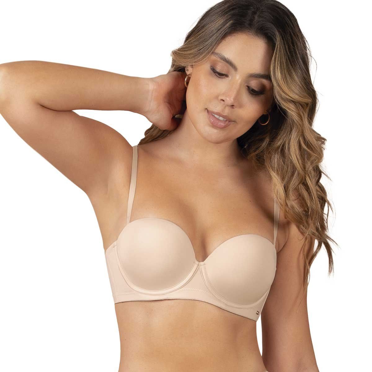 HABY - Brasier Strapless Doble Realce Para Mujer Haby