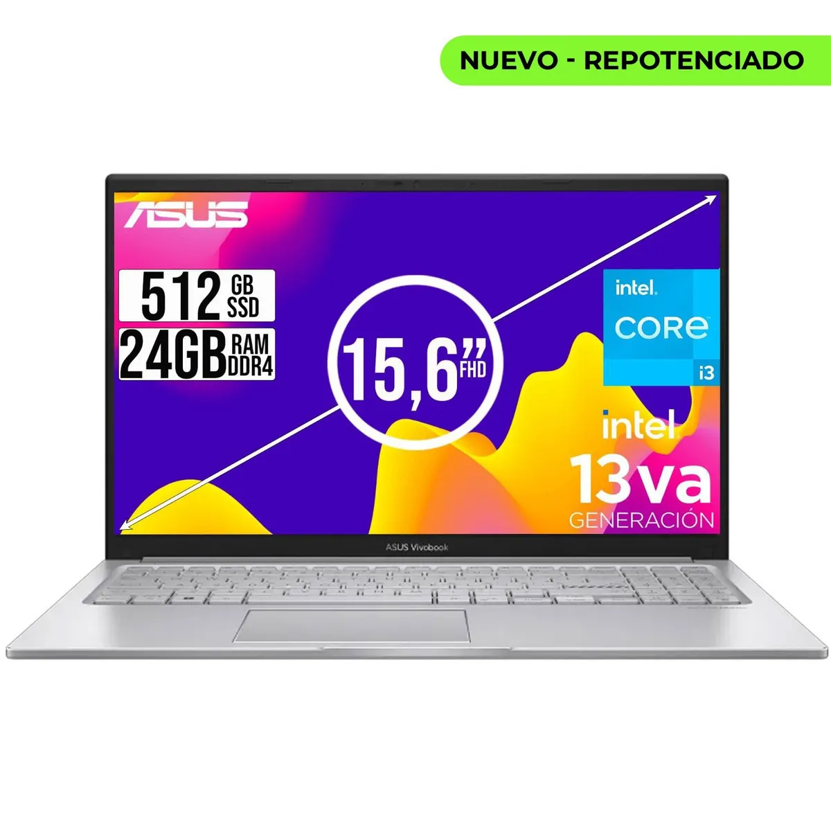 ASUS - PORTATIL ASUS VIVOBOOK INTEL CORE I3-1315U SSD 512GB RAM 24GB 15,6 FULL HD