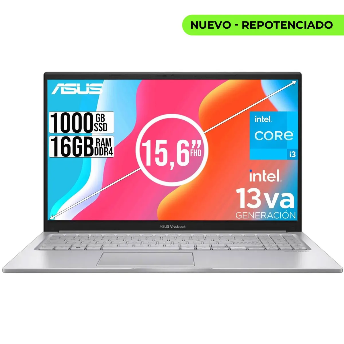 ASUS - PORTATIL ASUS VIVOBOOK INTEL CORE I3-1315U SSD 1TB RAM 16GB 15,6 FULL HD