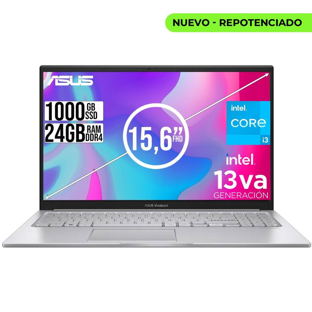 ASUS - PORTATIL ASUS VIVOBOOK INTEL CORE I3-1315U SSD 1TB RAM 24GB 15,6 FULL HD