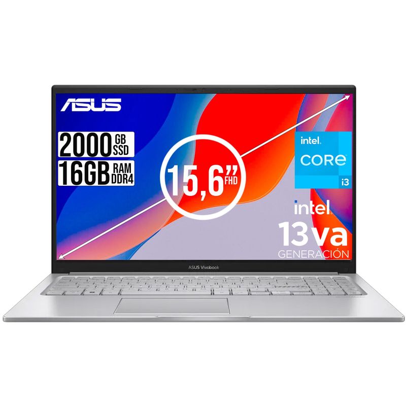 ASUS - PORTATIL ASUS VIVOBOOK INTEL CORE I3-1315U SSD 2TB RAM 16GB 15,6 FULL HD