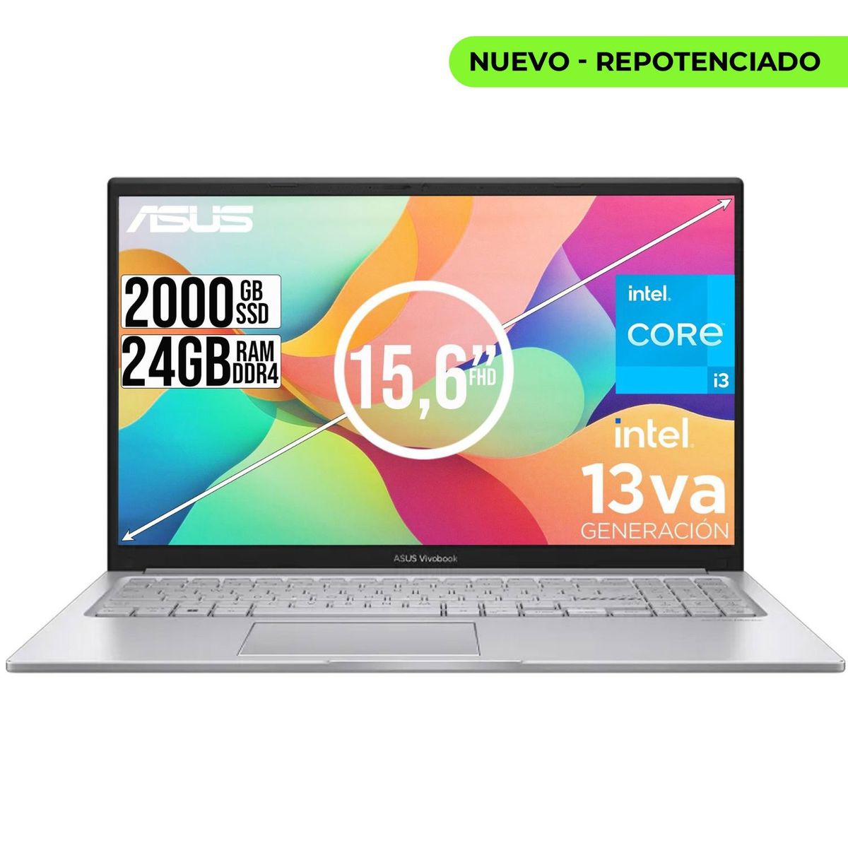ASUS - PORTATIL ASUS VIVOBOOK INTEL CORE I3-1315U SSD 2TB RAM 24GB 15,6 FULL HD