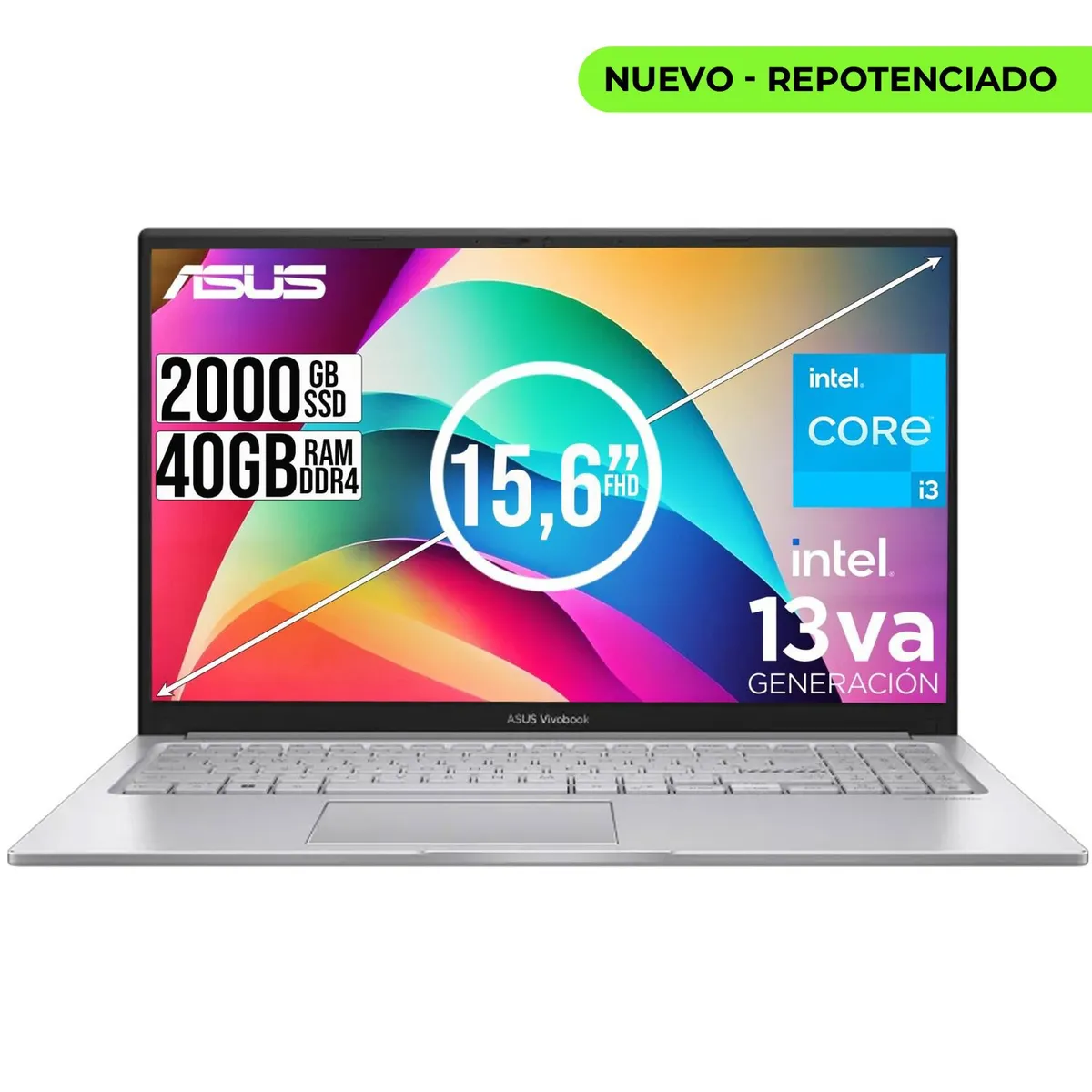 ASUS - PORTATIL ASUS VIVOBOOK INTEL CORE I3-1315U SSD 2TB RAM 40GB 15,6 FULL HD