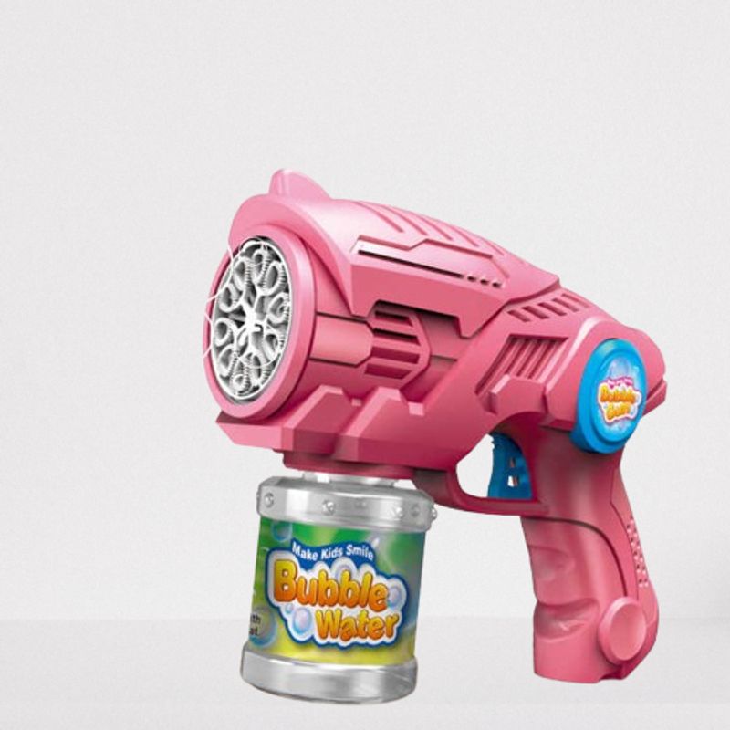 GENERICO - Pistola Lanza Burbujas Doble Recargable Con Luces Rosa