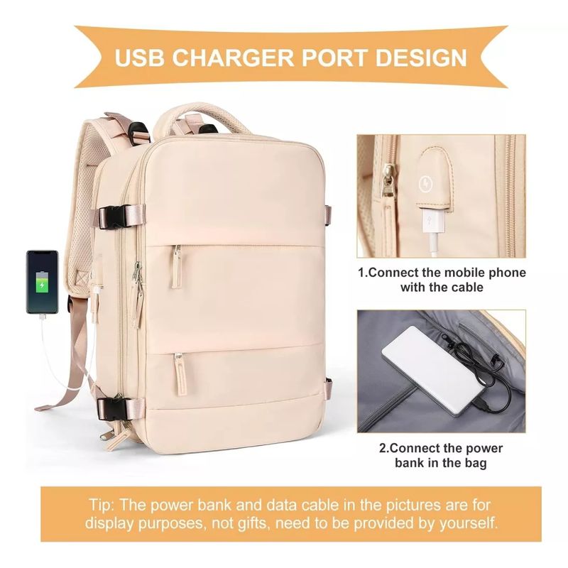 GENERICO - Maleta De Mano Amazon Para Cabina Viajera Bolsillo Zapatos beige