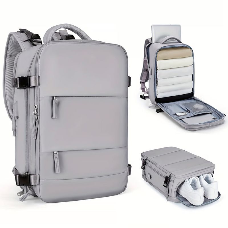 GENERICO - Maleta De Mano Amazon Para Cabina Viajera Bolsillo Zapatos gris