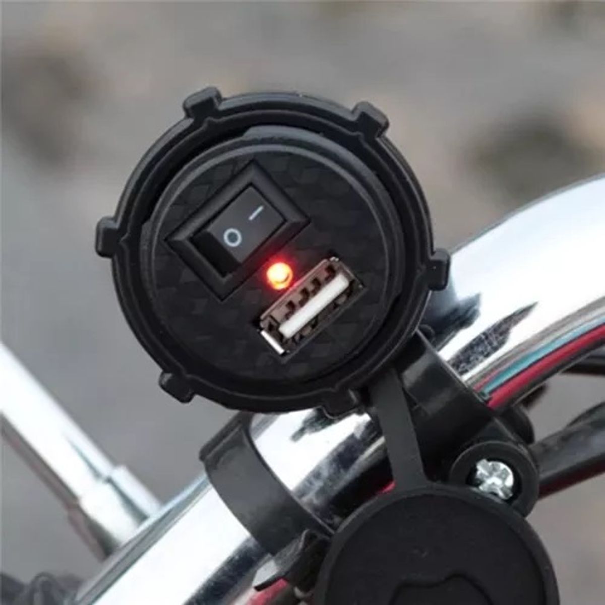 GENERICO - Cargador Moto Socket Usb Con Interruptor
