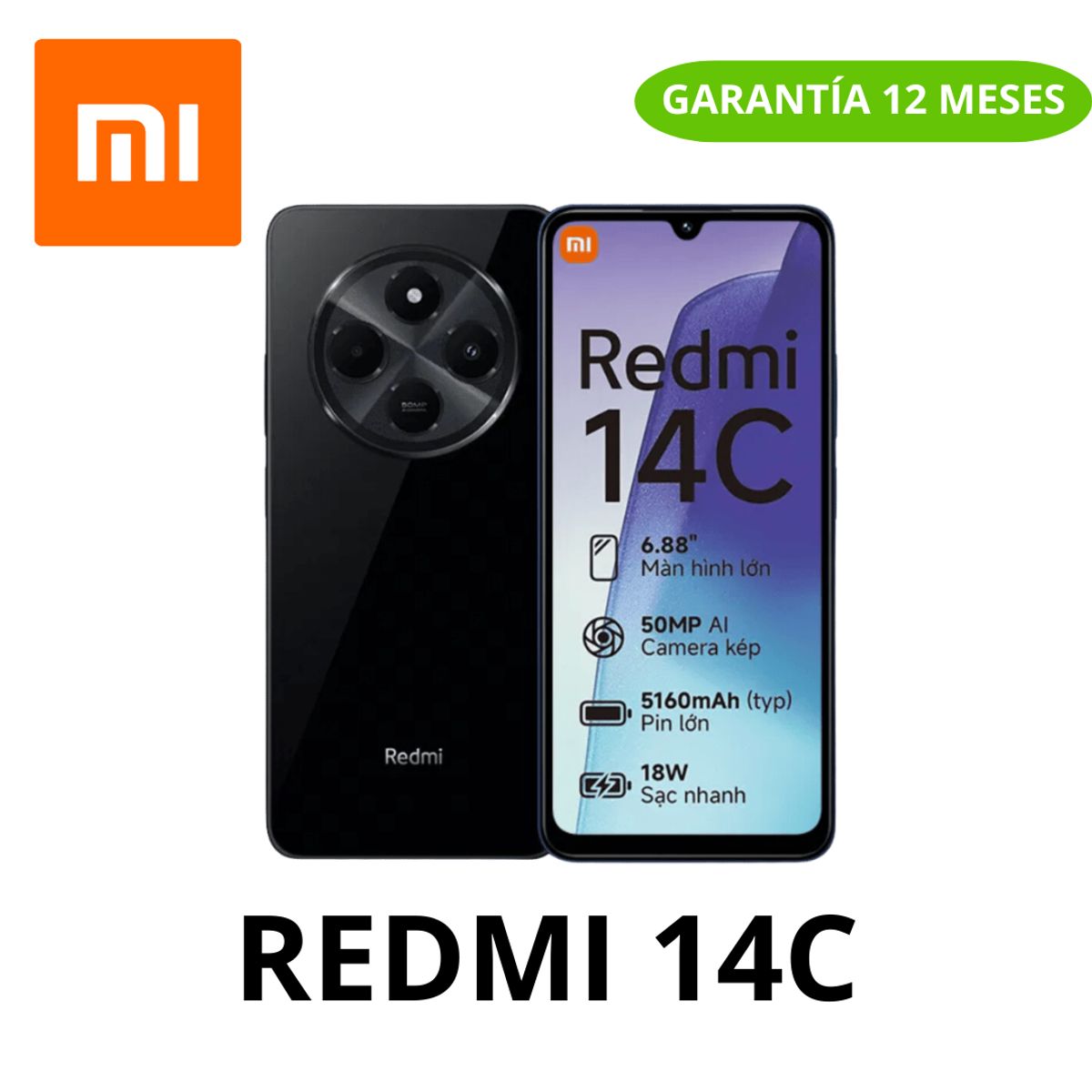 XIAOMI - Celular Xiaomi Redmi 14C Ram 4+4GB 128GB BLACK.