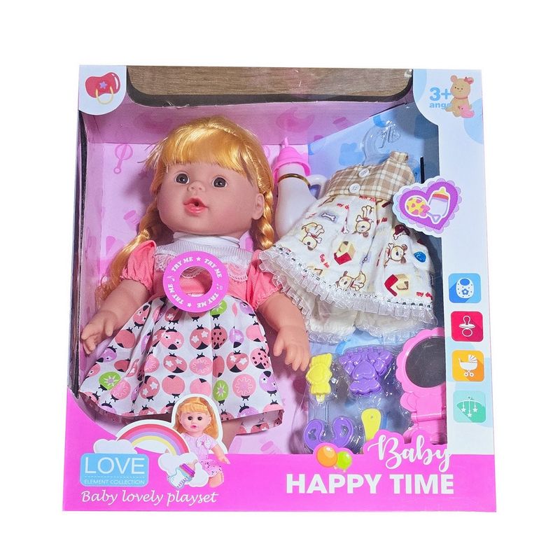 GENERICO - Muñeca Vestido Bebe Tetero Accesorios De Belleza Juguete