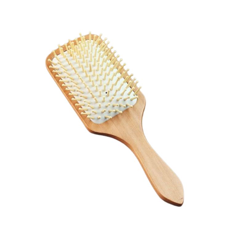 GENERICO - Cepillo De Madera Bambu Plano De Cabello Antifrizz