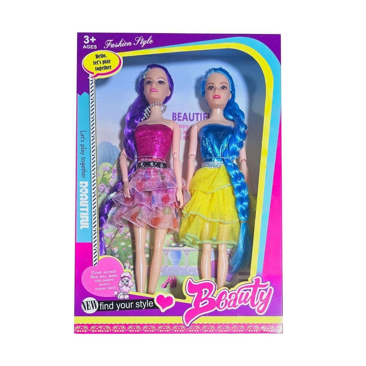 GENERICO - Muñeca Vestido Falda Multicolor Duo Juguete Niña Interactivo