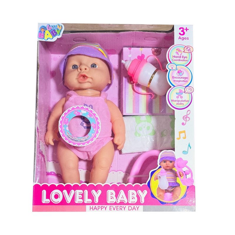 GENERICO - Muñeco Bebe Vestido Conejo Bacinilla Tetero Juguete Niñas