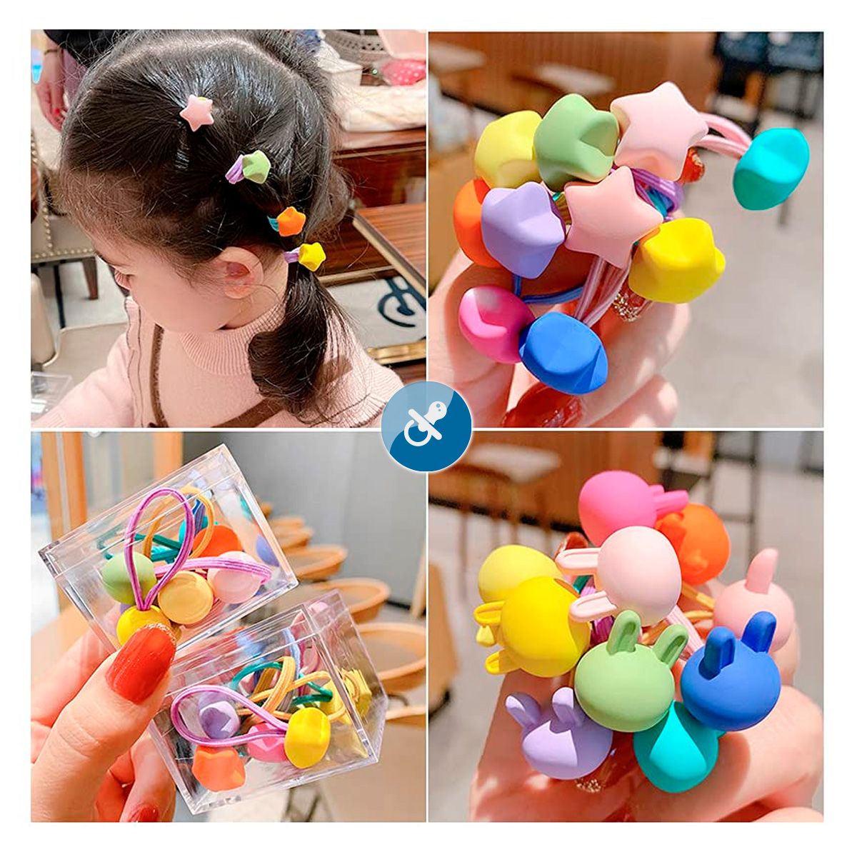 ENFANT'ASY - Banda Moña Caucho Cola Lazo Bamba Liga De Cabello Para Niñas