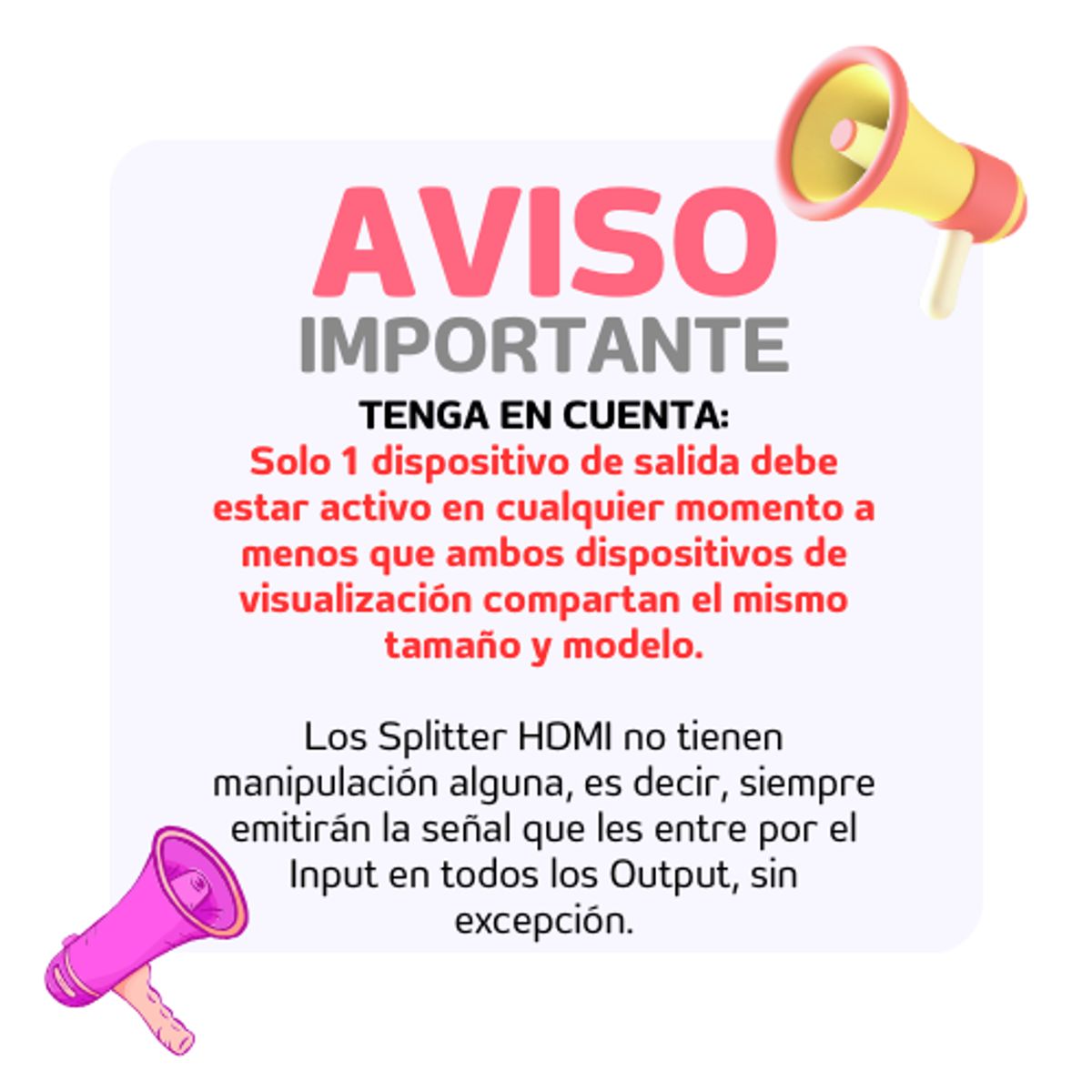 GENERICO - Adaptador Cable Splitter Hdmi 1 Entrada A 2 Salidas