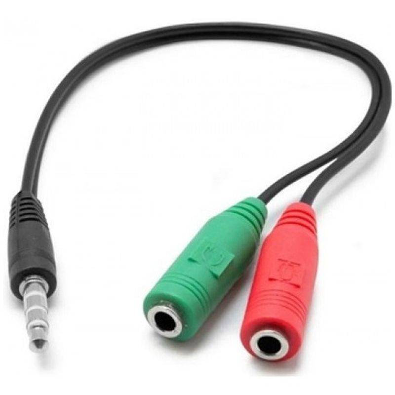 SEISA - Cable Divisor De Audio Y Micrófono 1 Macho A 2 Hembra 3.5mm