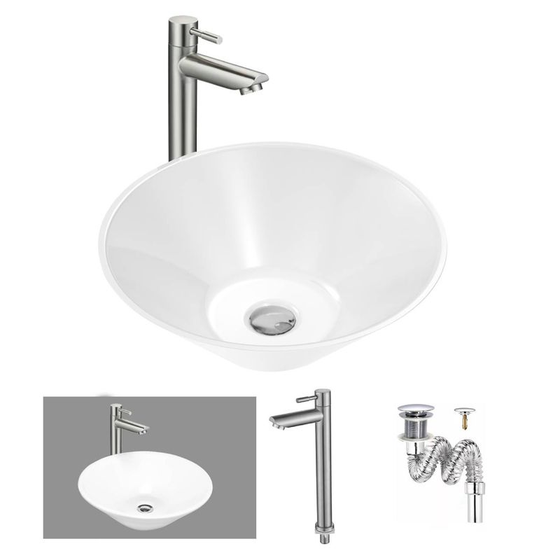 GENERICO - Kit Lavamanos Stagno Grifería Agua Fría Acero -desagüe
