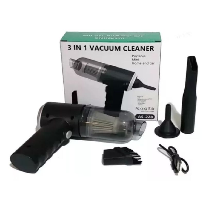 GENERICO - Mini Aspiradora Portátil 3 En 1 Recargable Usb Hogar Carro