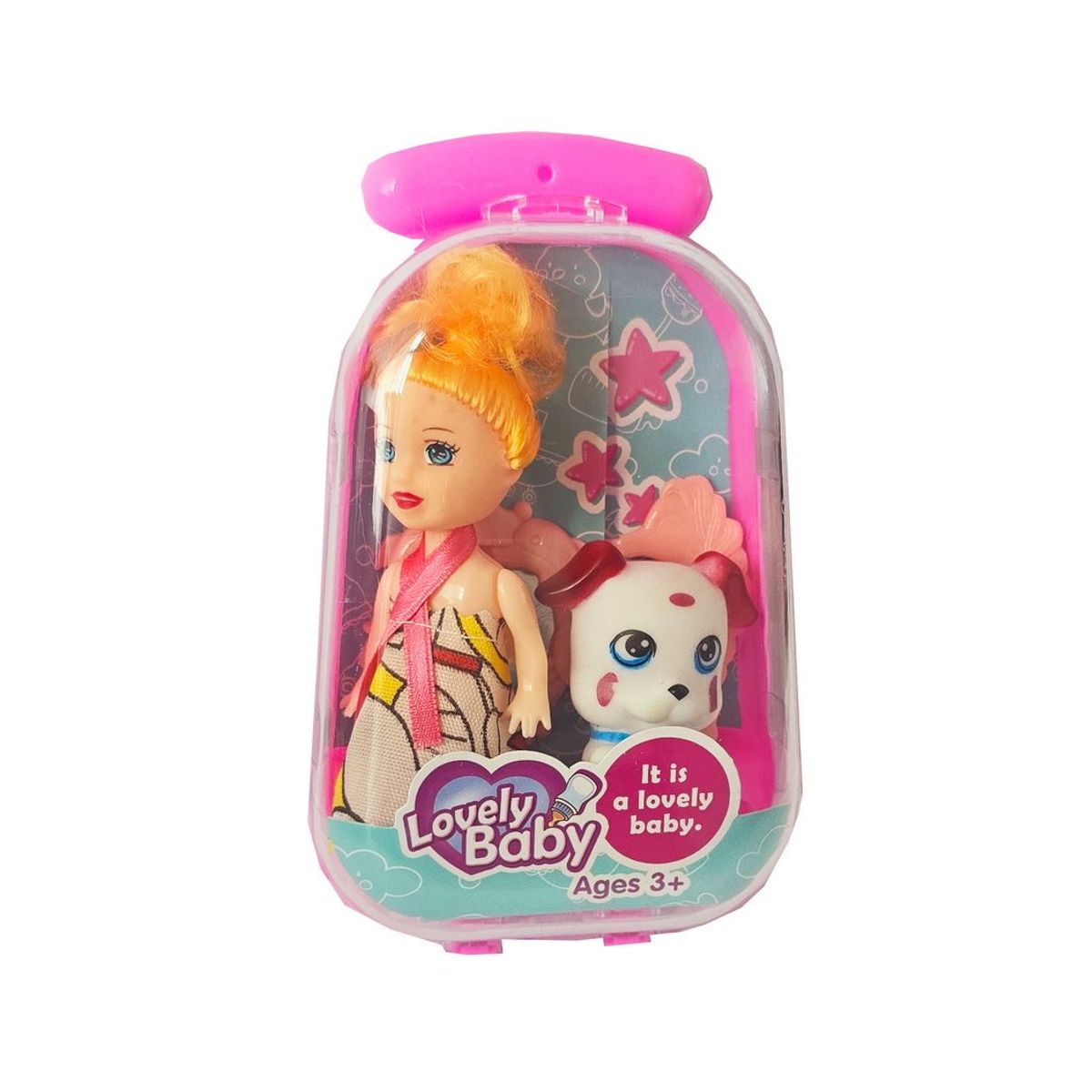 GENERICO - Muñeca Princesa Vestido Mascota Accesorios Maleta X 3 Un