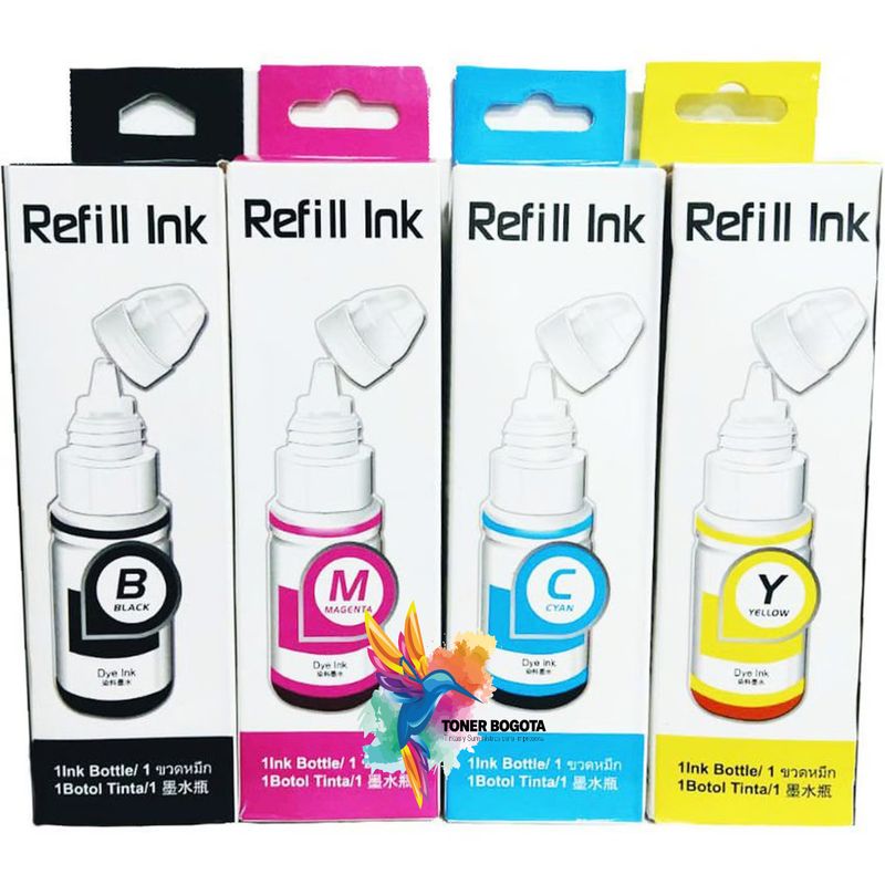 PREMIUM - Tintas GI-190x4 Canon genéricas para PIXMA G1100 G1110 G2100 G2110 G2111 G3100, Kit x 4