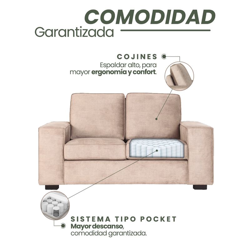 MUEBLES FIOTTI - Sofa 2 puestos sistema Pocket BeigeToffana Fiotti