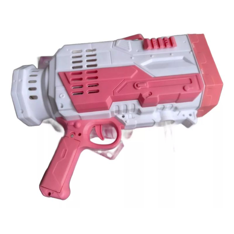 INFANTILES CAJUROMIX - Pistola Bazooka De Burbujas Recargable Con Luces Y Sonidos Rosa