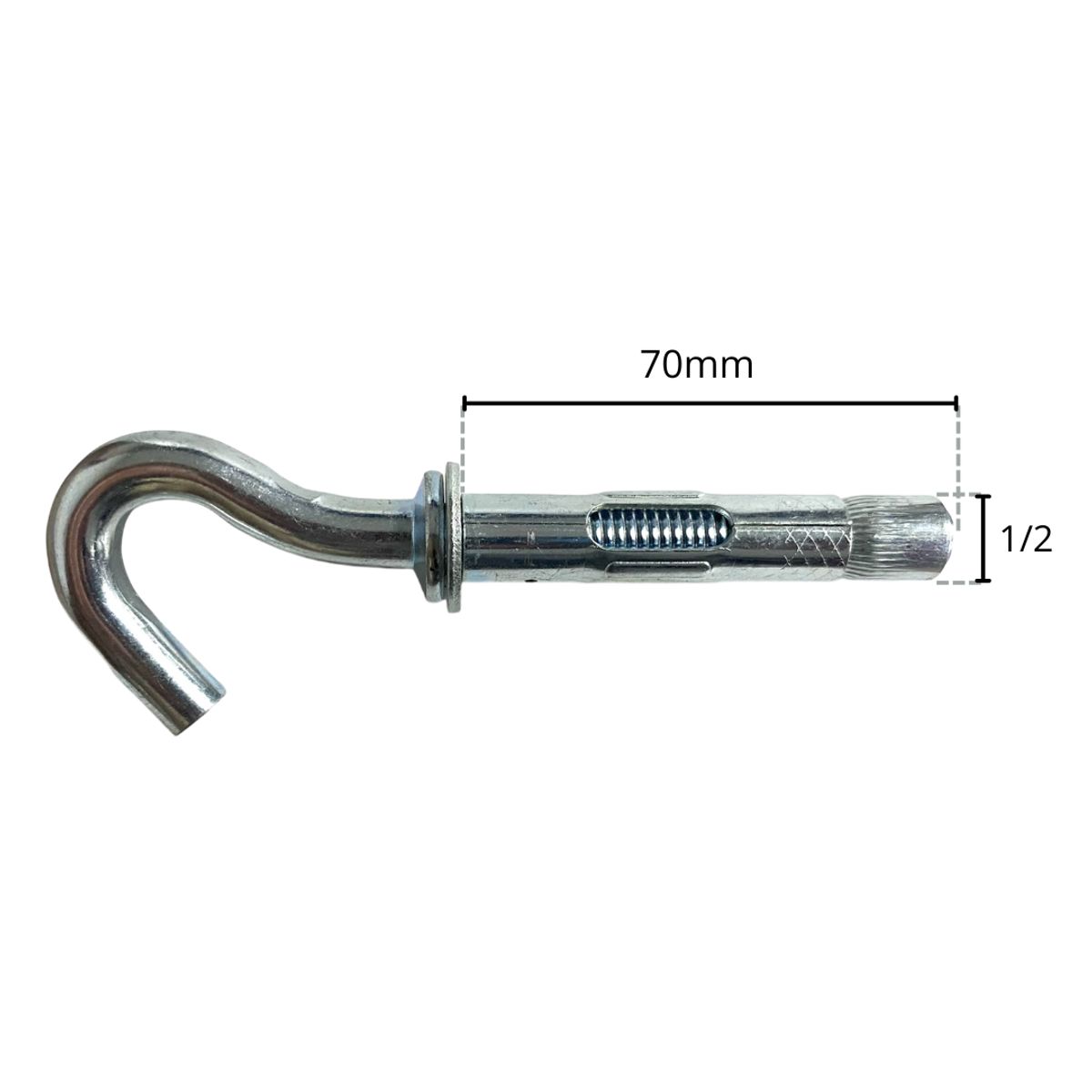 GENERICO - Chazo Expansivo con Gancho 1/2 x 70mm x 2 Und
