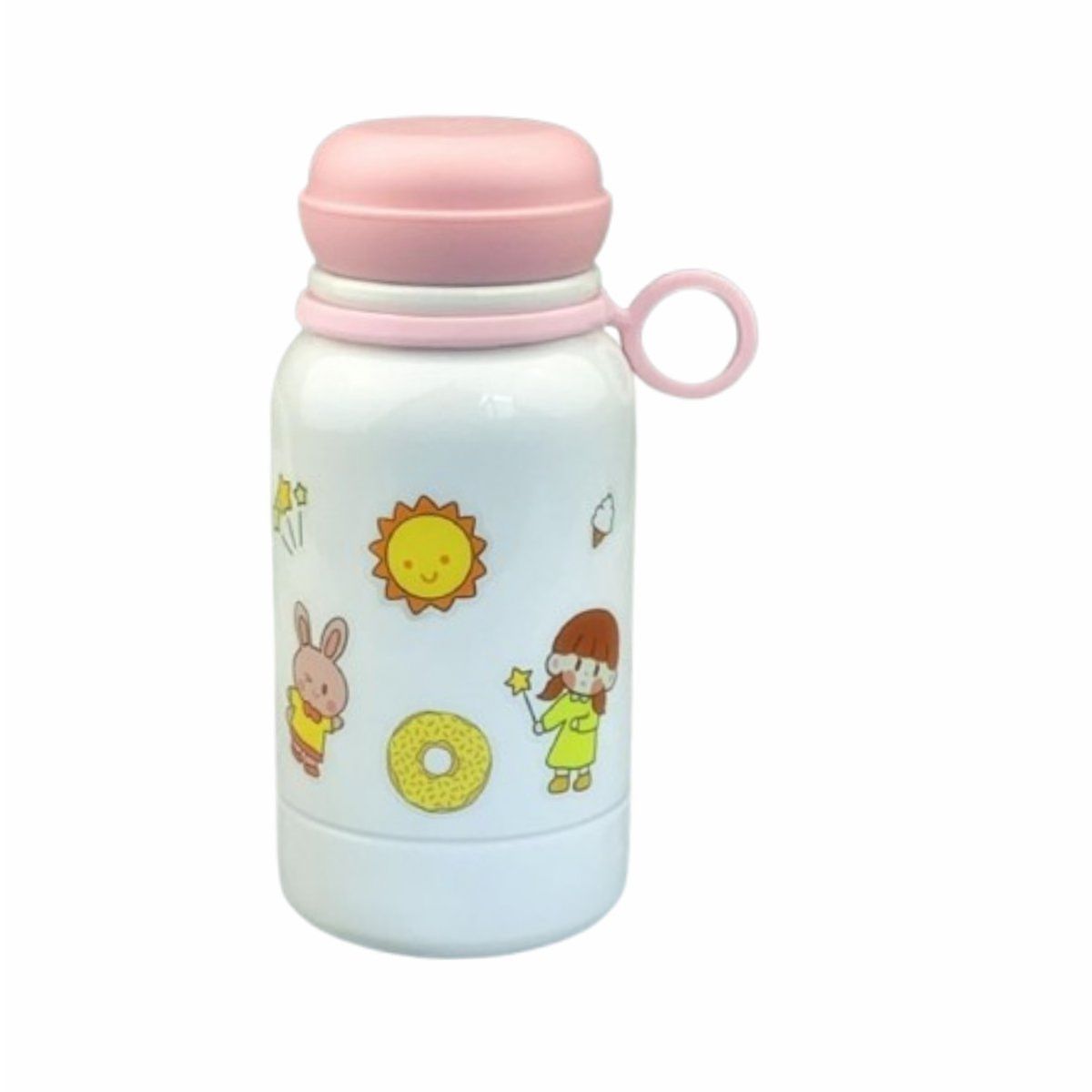 GENERICO - Termo En Acero Inoxidable Niños y Adultos 350 cc Blanco/Rosado