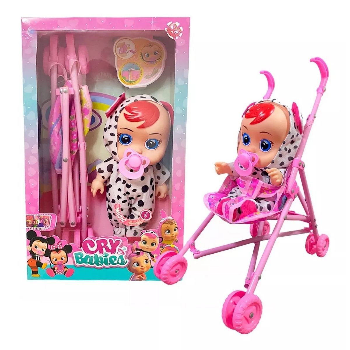 GENERICO - Muñeca Bebes Llorones Con Sonidos Coche Tetero Juguete Niñas