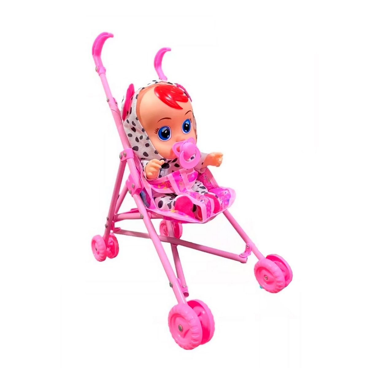 GENERICO - Muñeca Bebes Llorones Con Sonidos Coche Tetero Juguete Niñas