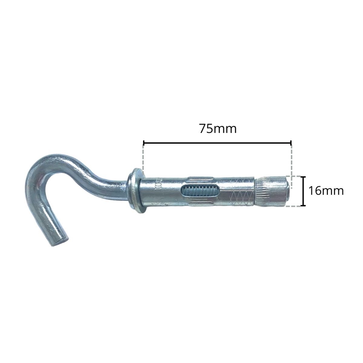 GENERICO - Chazo Expansivo con Gancho 16mm x 75mm x 2 Und