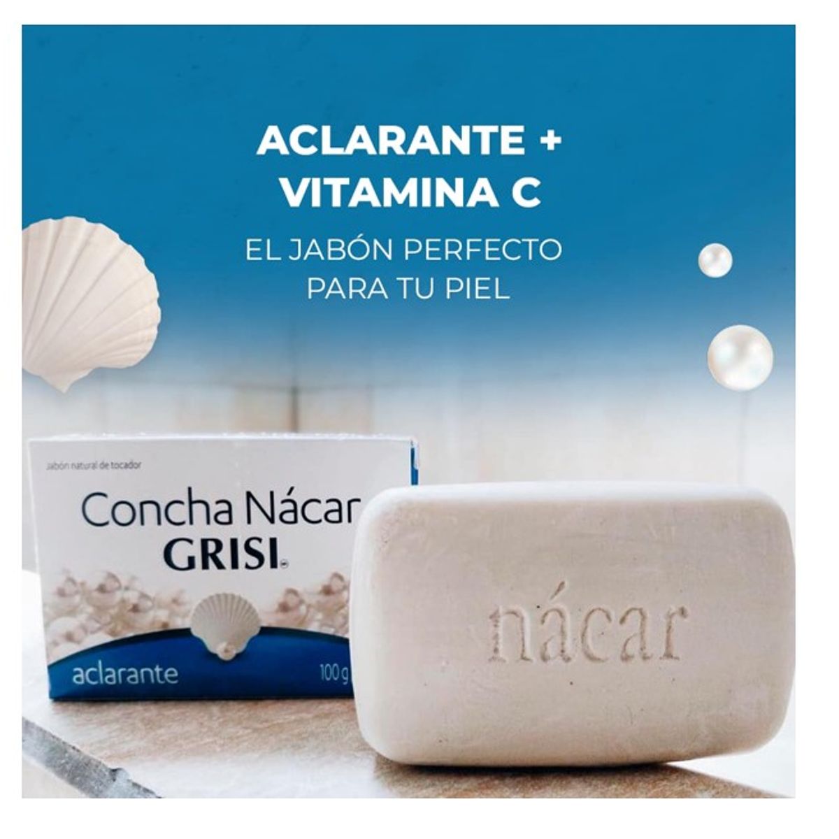 GENERICO - Jabon Barra Concha de Nacar 125g - Grisi
