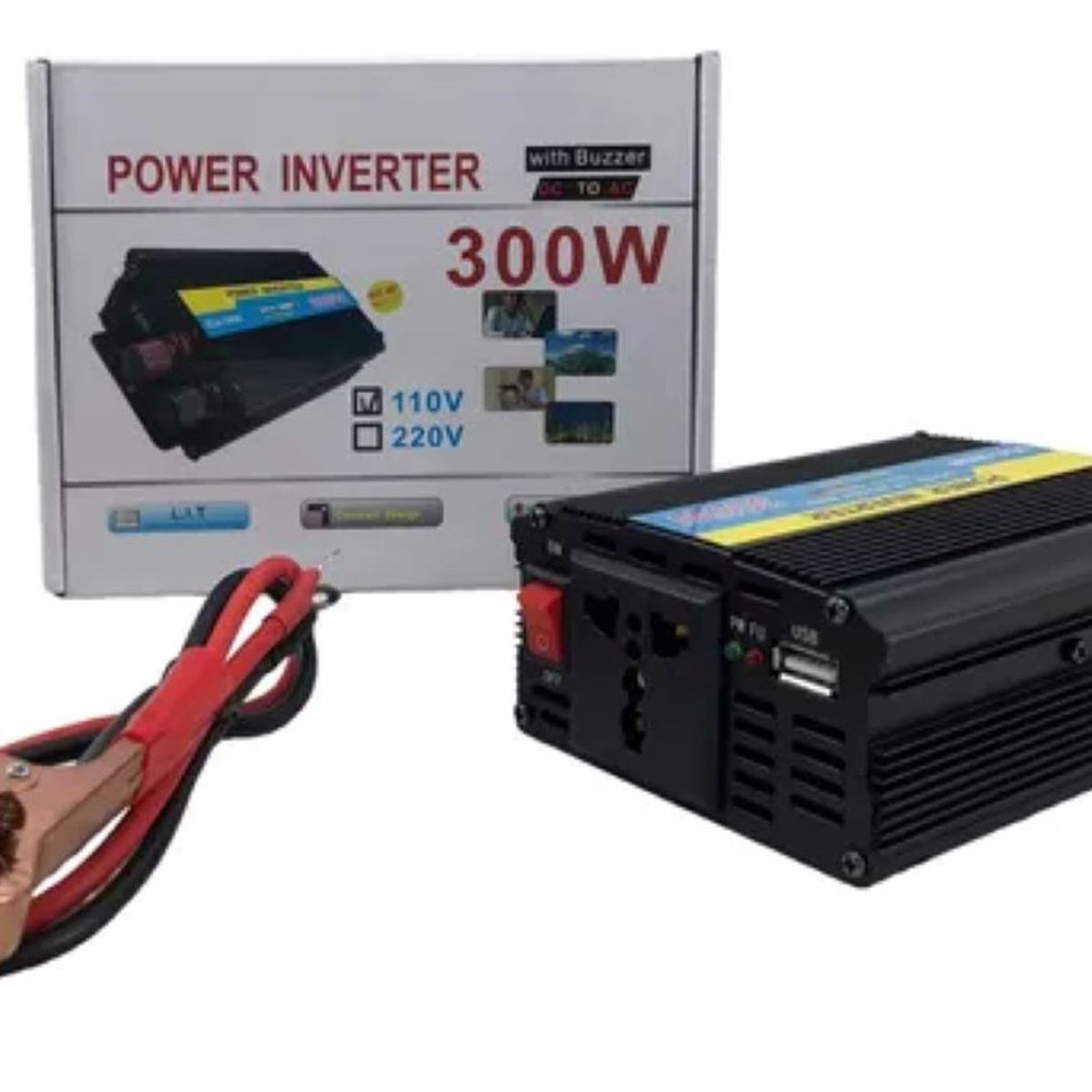 GENERICO - Inversor De Corriente 300w Entrada De 12v Salida A 110v