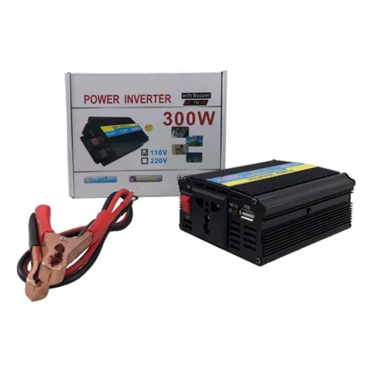 GENERICO - Inversor De Corriente 300w Entrada De 12v Salida A 110v