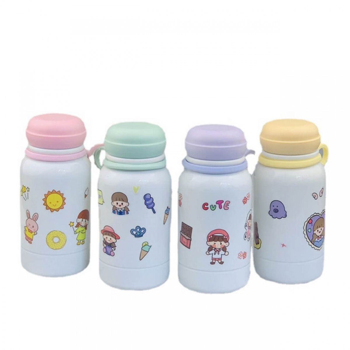 GENERICO - Termo En Acero Inoxidable Niños y Adultos 350 ml Blanco/Amarillo