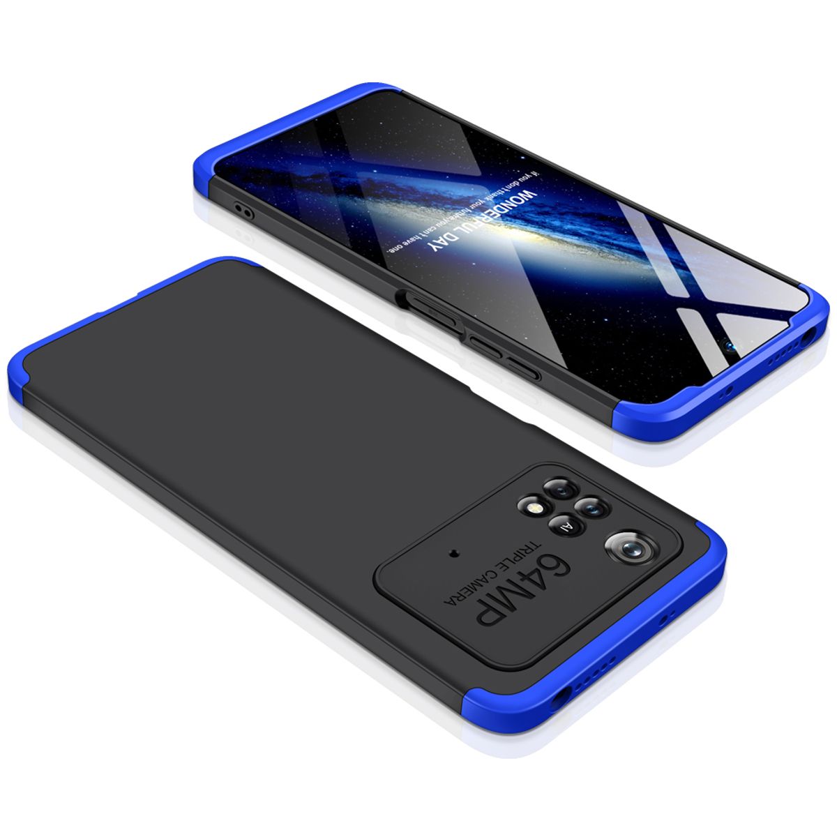 GENERICO - Funda Carcasa Estuche Protector Para Poco M4 PRO Negro con AZUL