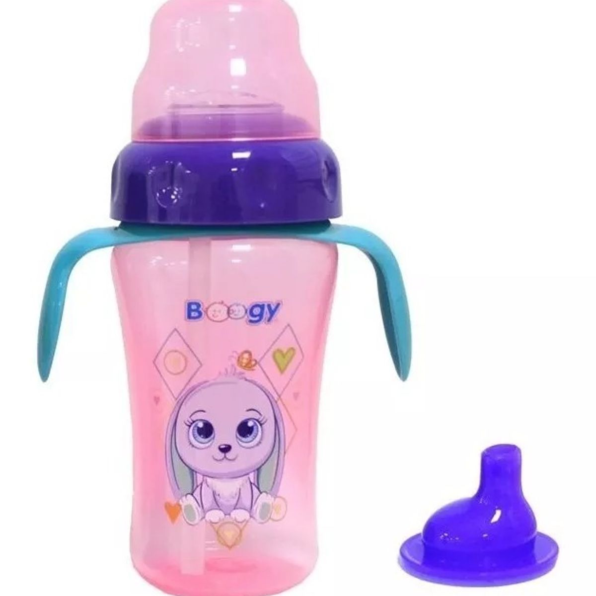 GENERICO - Vaso Bebe Tetero Entrenador + Chupo Jugo Niña Rosa Ref21394