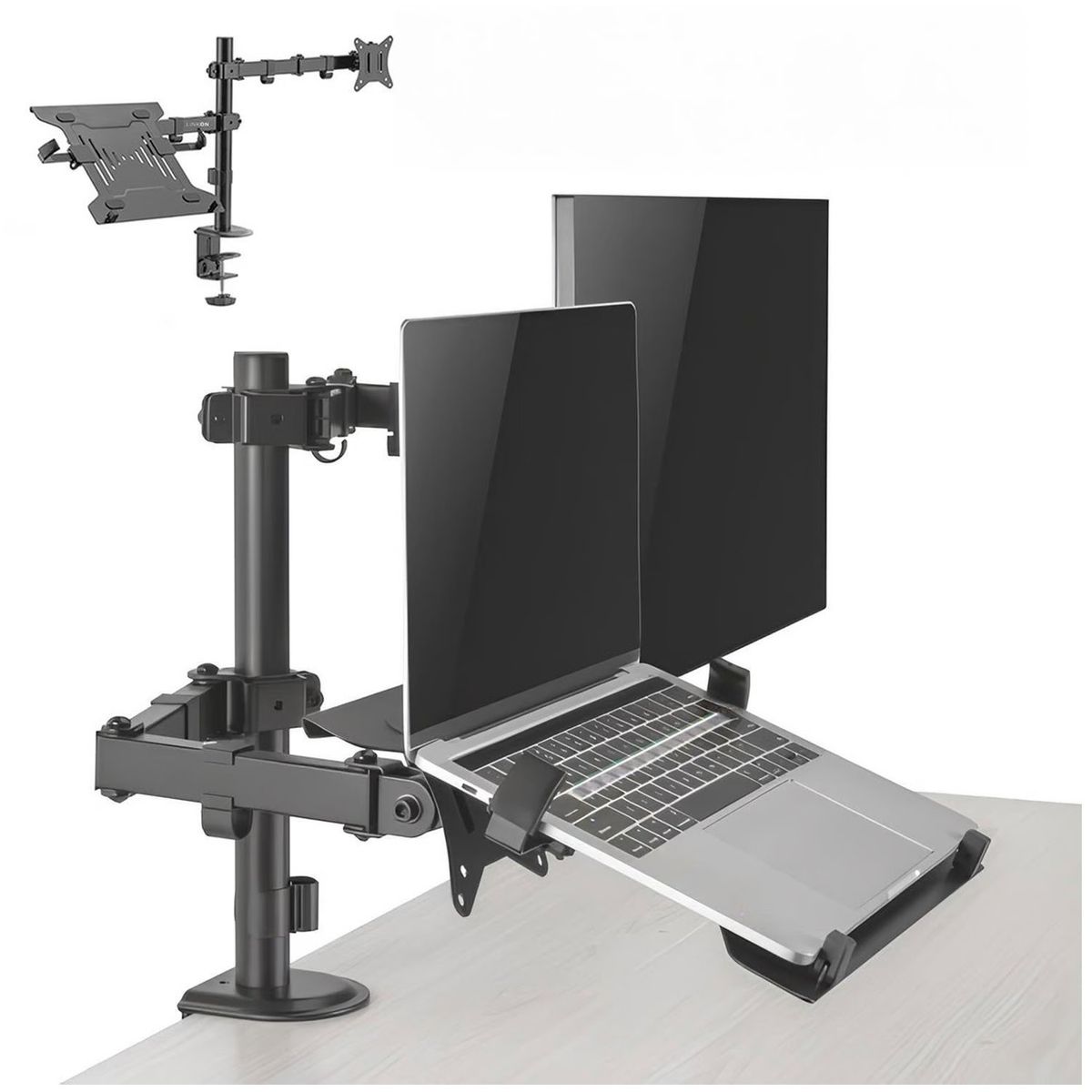 ONE PIXEL - Soporte Brazo Doble Para Monitor Notebook Escritorio Profesional