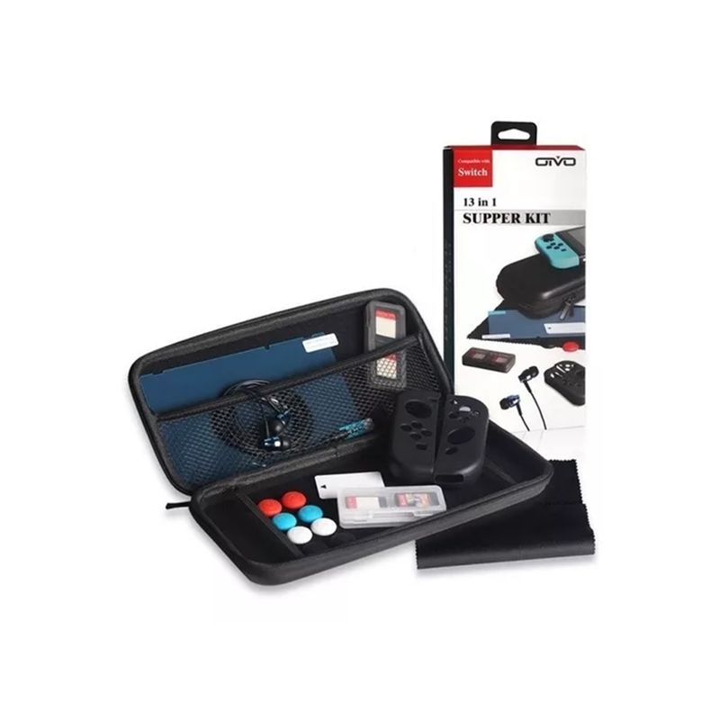 GENERICO - Estuche Kit 13 En 1 Nintendo Switch Case.