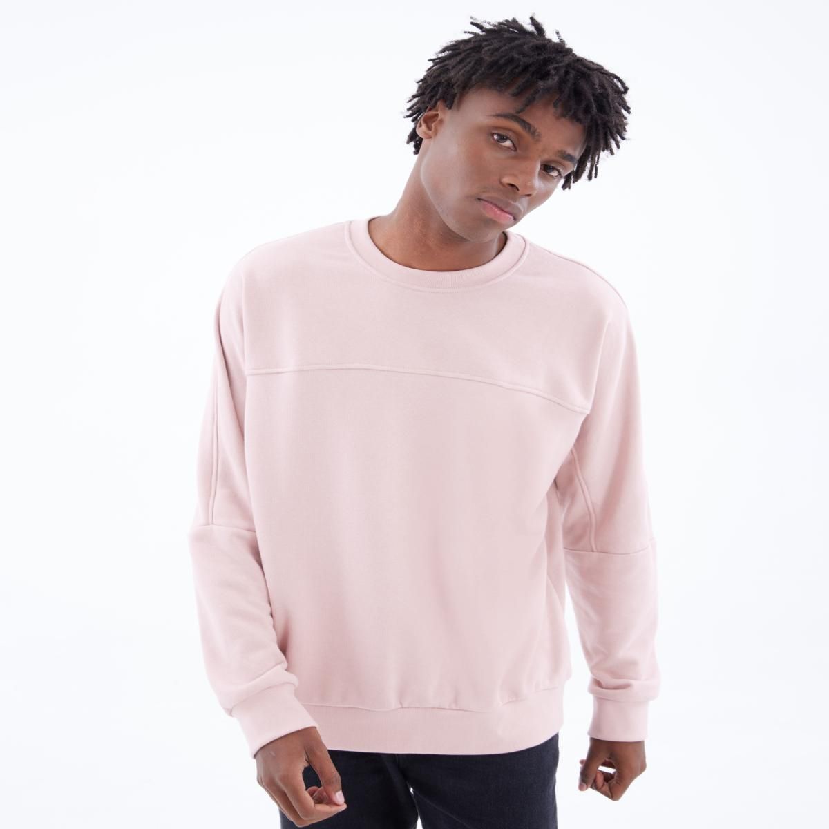 SEVEN SEVEN - Buzo Cuello Redondo Con Cortes  Para Hombre Rosado Seven Seven