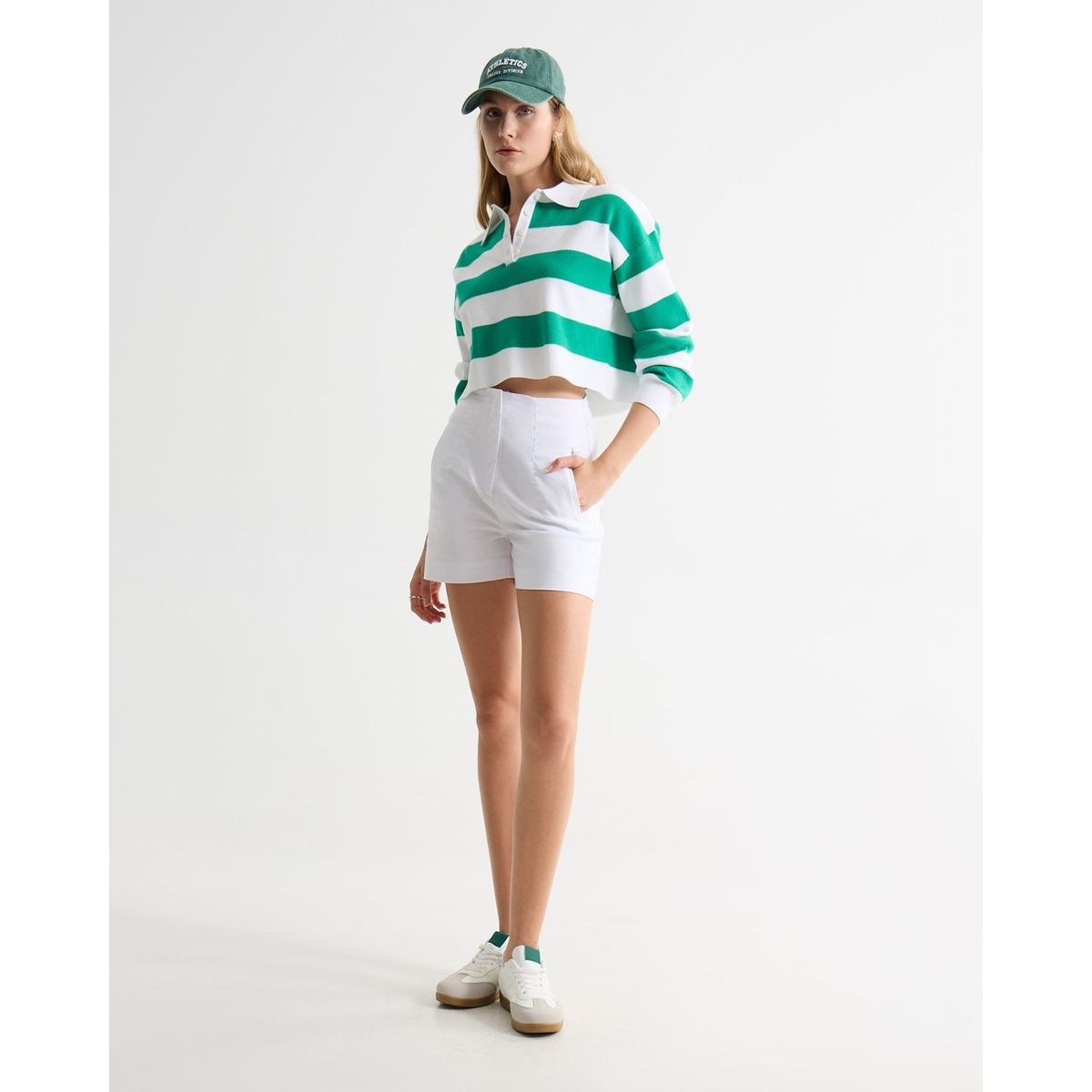 SEVEN SEVEN - Short Tiro Alto Con Pinzas  Para Mujer Marfil Seven Seven