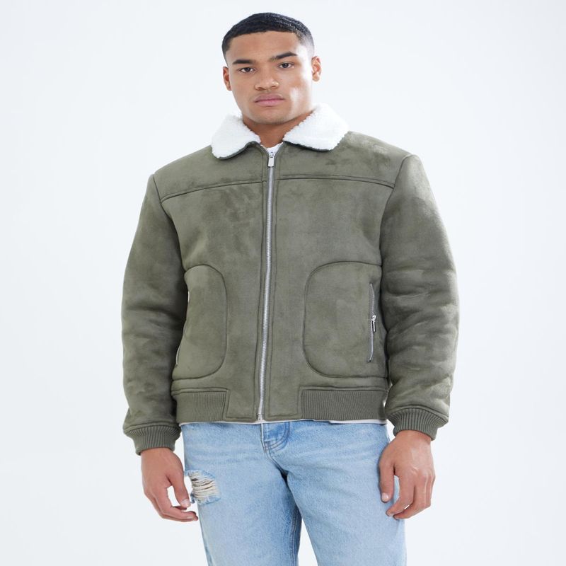 SEVEN SEVEN - Chaqueta Para Hombre Shearling Color Verde  Marca Seven Seven #45080414