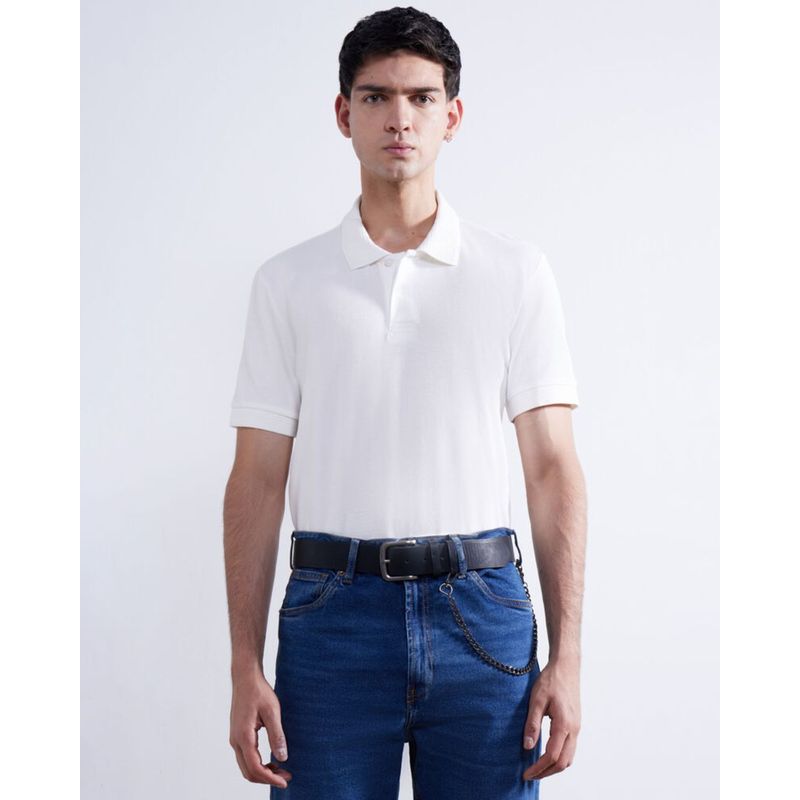 SEVEN SEVEN - Polo Para Hombre Cuello Tejido  Color Marfil Marca Seven Seven #45110812