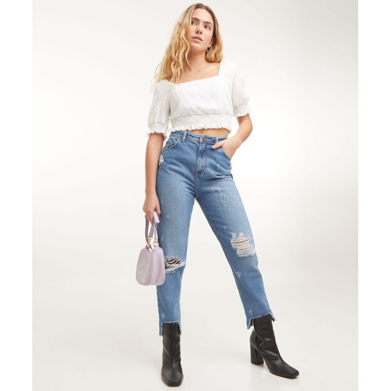SEVEN SEVEN - Jean Para Mujer Mom Color Azul Medio Marca Seven Seven #28160650