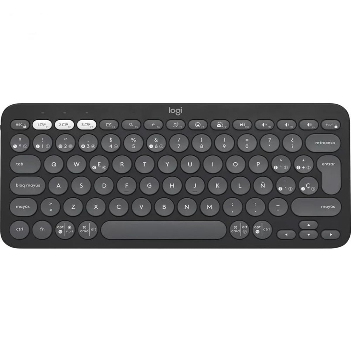 LOGITECH - Teclado Inalámbrico Logitech K380s Bluetooth Pebble Negro
