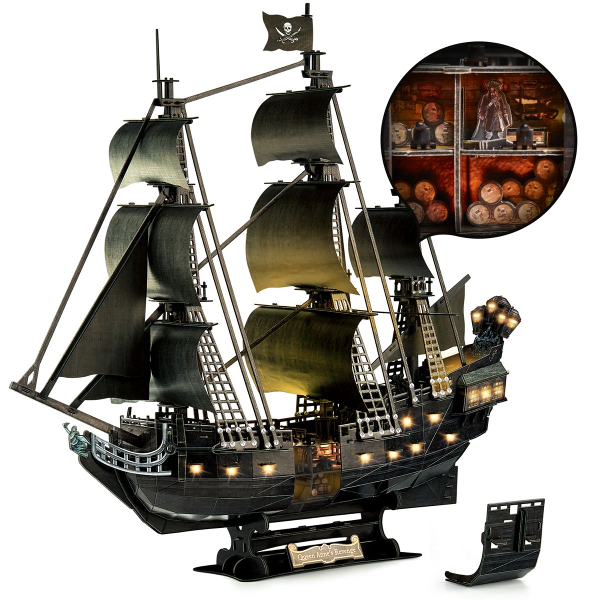 CUBICFUN - Rompecabezas 3D Nv Experto Barco Pirata Queen AnneS Revenge