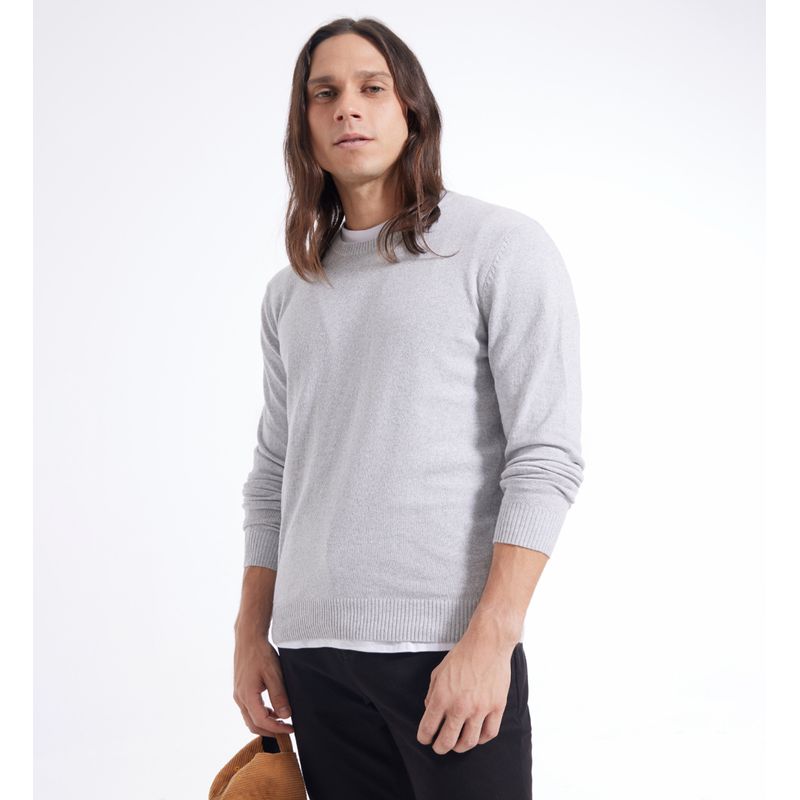 SEVEN SEVEN - Saco Para Hombre Cuello Redondo Color Gris Jaspe Marca Seven Seven #45330215