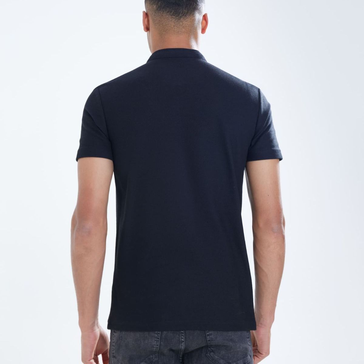 SEVEN SEVEN - Polo Para Hombre Cuello Mao  Color Negro Marca Seven Seven #45110792