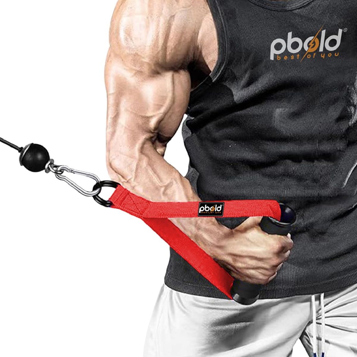 PBOLD - Agarres Asas Manijas Mangos Accesorio Cable Polea Pbold Rojo