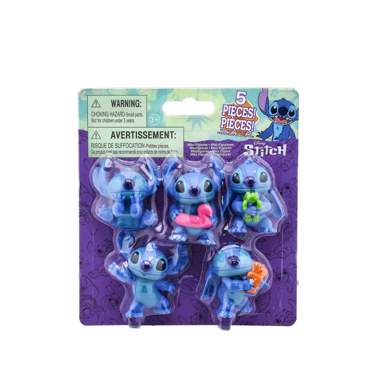 DISNEY - Pack de 5 Figuras Coleccionables de Stitch Disney